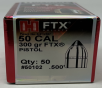 Hornady 50 Cal (.500 Dia) Reloading Bullets For 500 S&W H50102 300 Grain FTX 50 Pieces