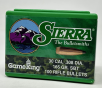 Sierra 30 Cal (.308 Dia) Reloading Bullets Gameking SRAA2145 165 Grain Boat Tail Spitzer Soft Point 100 Pieces