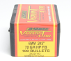 Barnes .243 Diameter 72 Grain Flat Base Hollow Point Varminator 100 Count Bullets