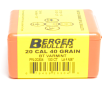 Berger .204 Diameter 40 Grain Boat Tail Hollow Point Varmint Bullets