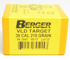 Berger .308 Diameter 210 Grain Open Tip Match Target VLD Bullets