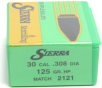 Sierra .308 Diameter 125 Grain Flat Base Hollow Point MatchKing Bullets