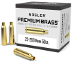 Premium Brass 22-250 Remington Unprimed Reloading Cases - 50 Round Box