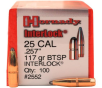 InterLock Boat Tail Soft Point 117 gr 25 Caliber Rifle Bullets - 100 Round Box